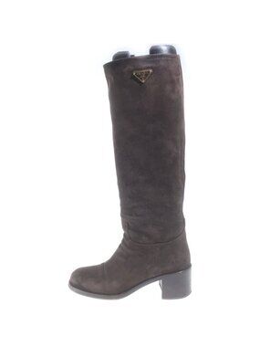 Prada Suede Short Boots Brown